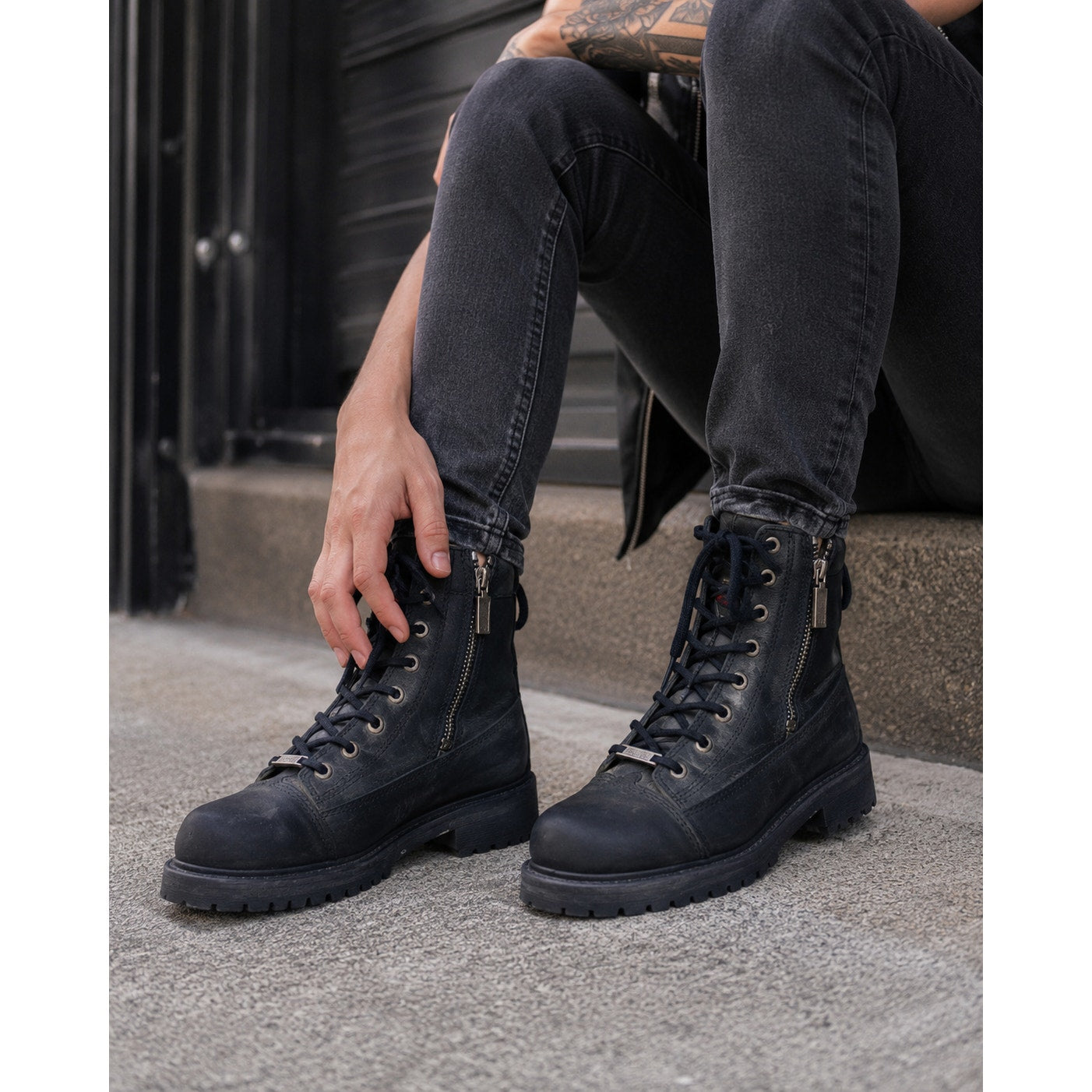 Milwaukee Accelerator MB208 Women's 7.5 Black Leather Motorcycle Boots