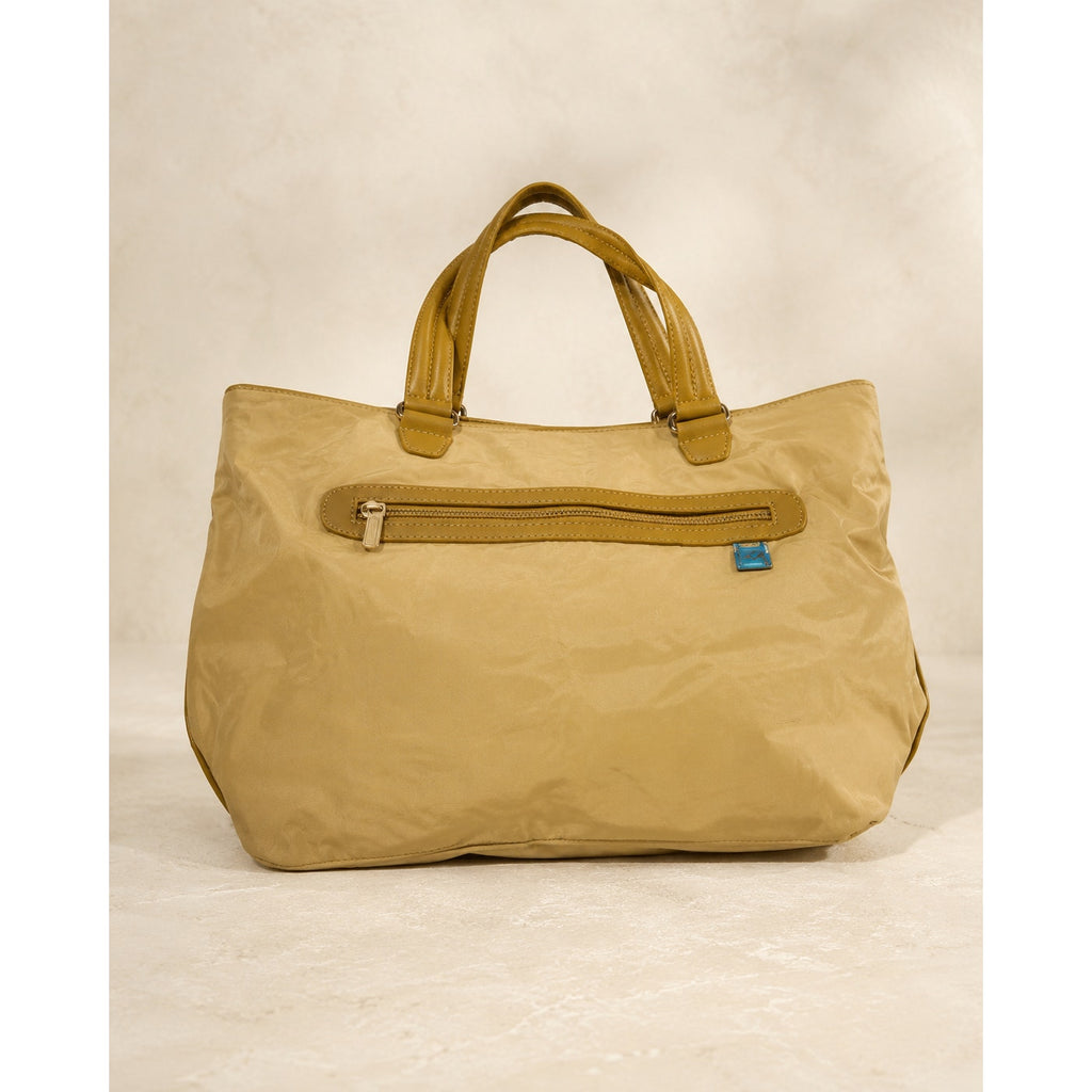 Vintage TUMI Beige Ballistic Nylon 25 in Travel Tote Leather Trim Pouch