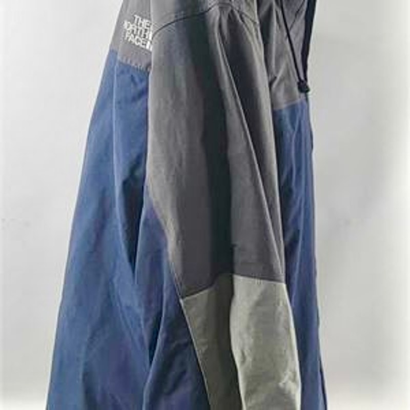 The North Face HyVent Hooded Jacket Blue Gray Waterproof Shell Mens L