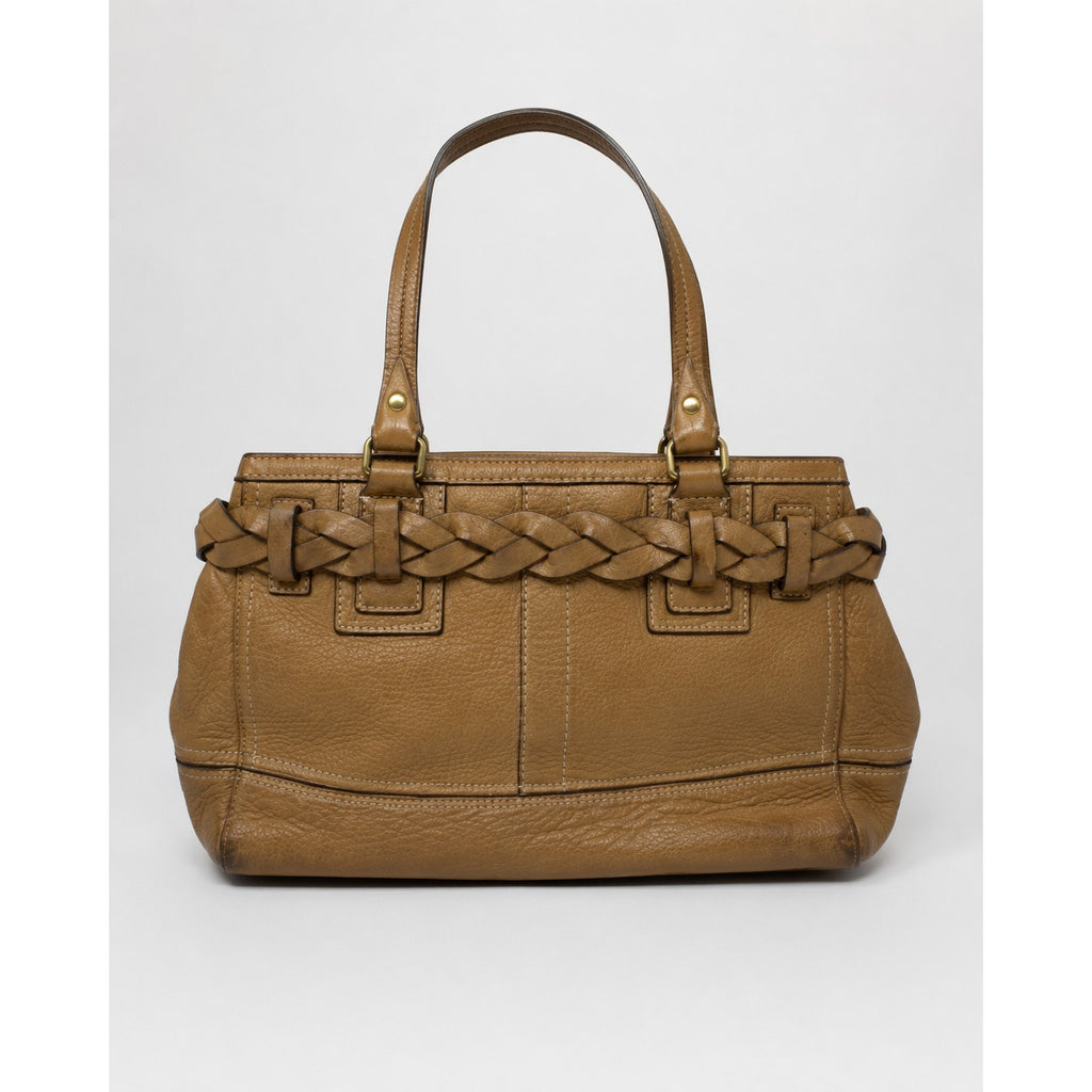 Coach Hampton 10528 Light Brown Leather Carryall Shoulder Bag