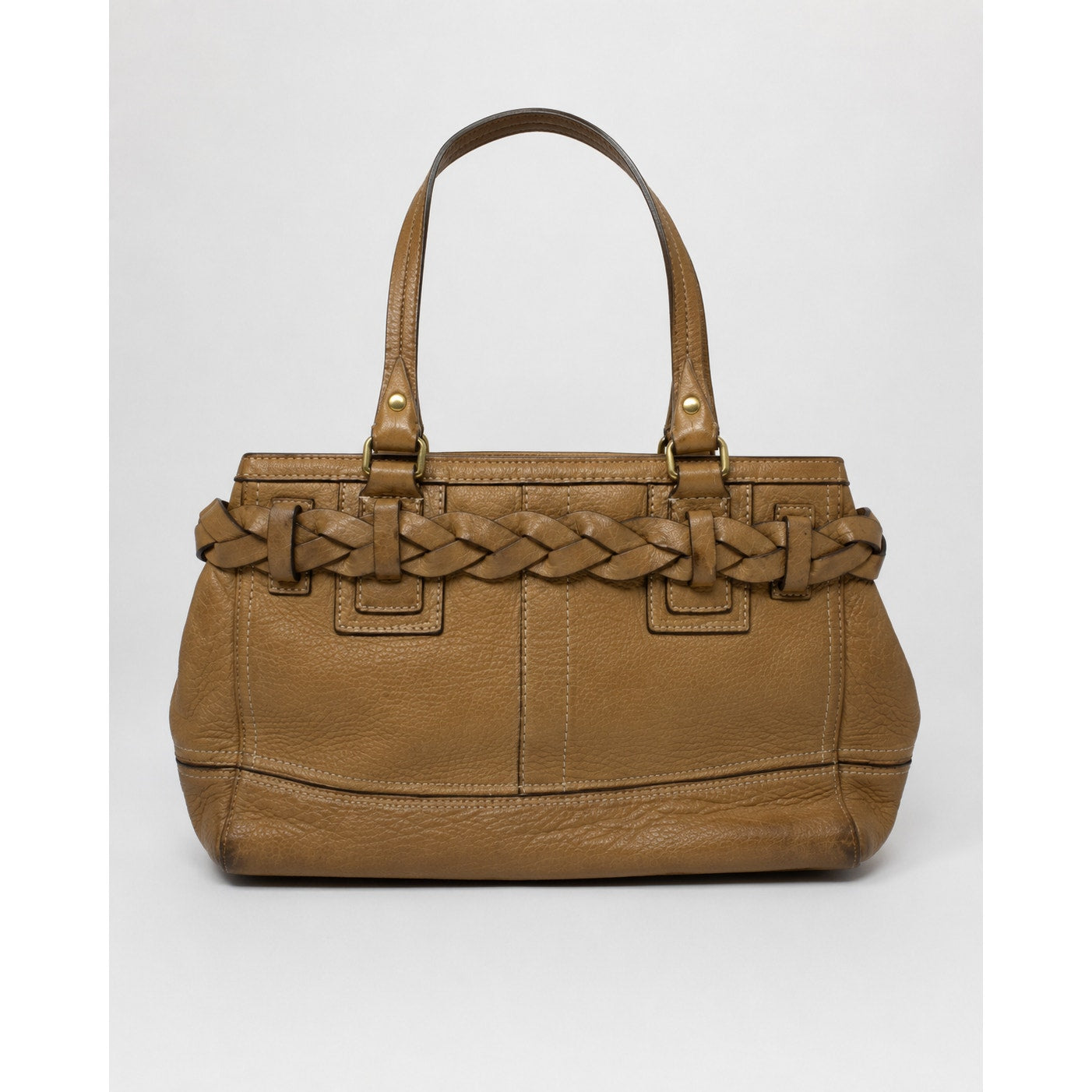 Coach Hampton 10528 Light Brown Leather Carryall Shoulder Bag