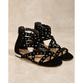 Sam Edelman Delano Women's 9.5 Black Studded Gladiator Flat Sandals