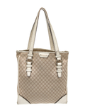 Vintage Celine neutral logo canvas tote front view