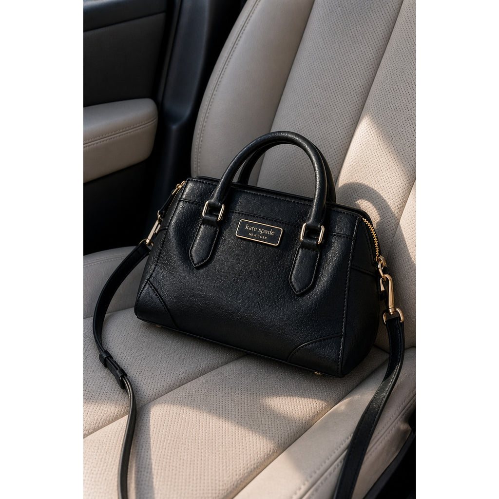 Kate Spade Darcy Small Satchel Black Leather Crossbody Bag WKR00438