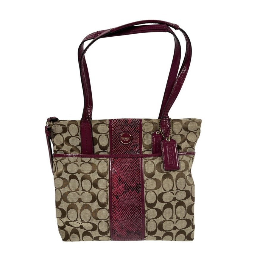 Coach Signature Python Stripe tote bag