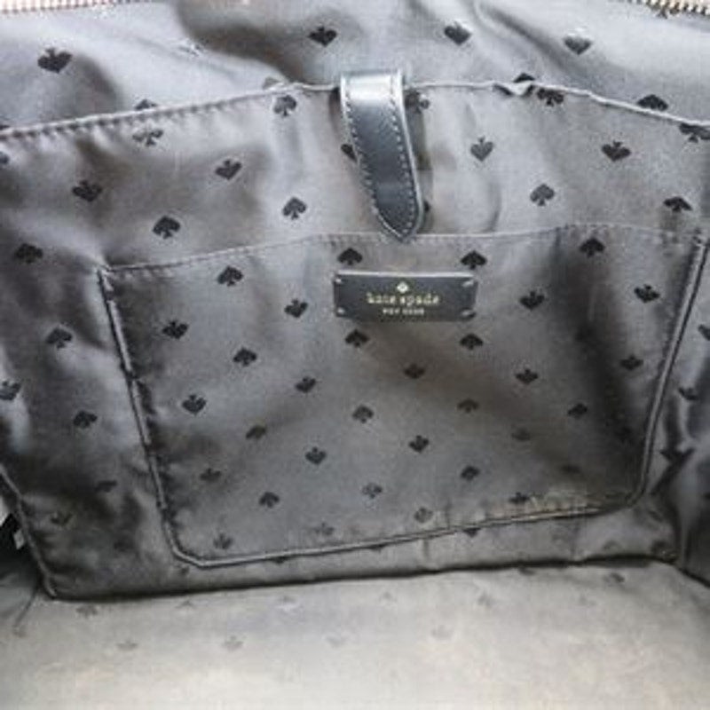 Kate Spade Chelsea Large Black Nylon Tote Bag Zip Top