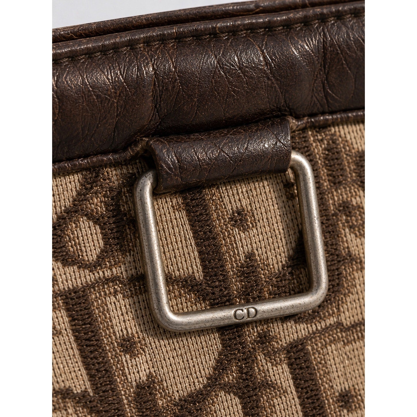 Christian Dior Vintage Trotter Monogram Canvas Clutch Bag Brown Beige