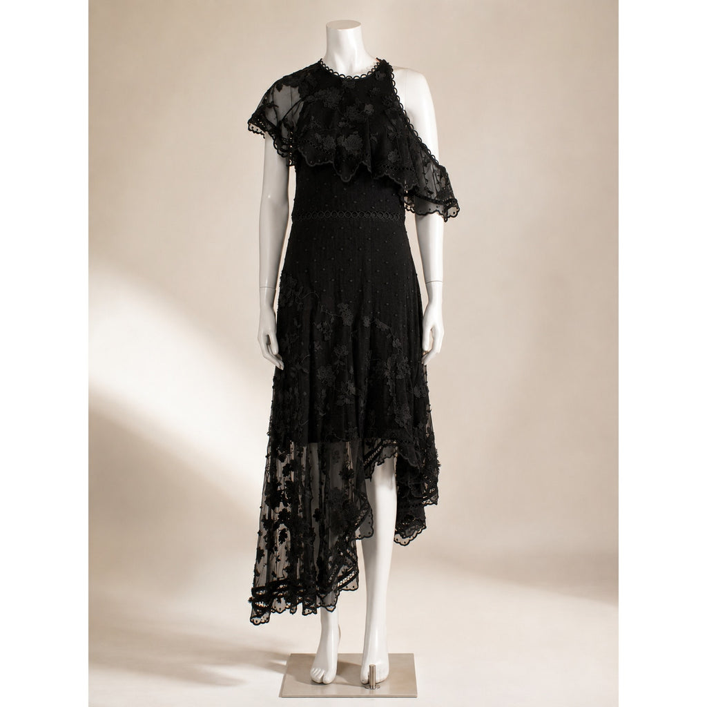 Zimmermann Silk Long Dress Black Size L / 3 Lace Evening Gown