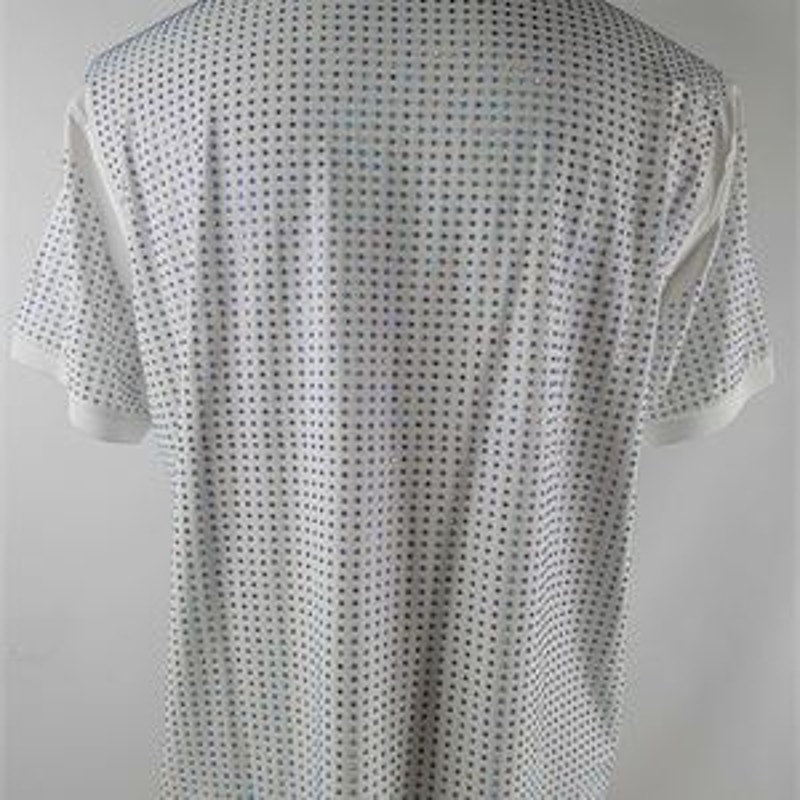 BARABAS STUDDED POLO SHIRT WHITE IRIDESCENT MEN’S 3XL NWT