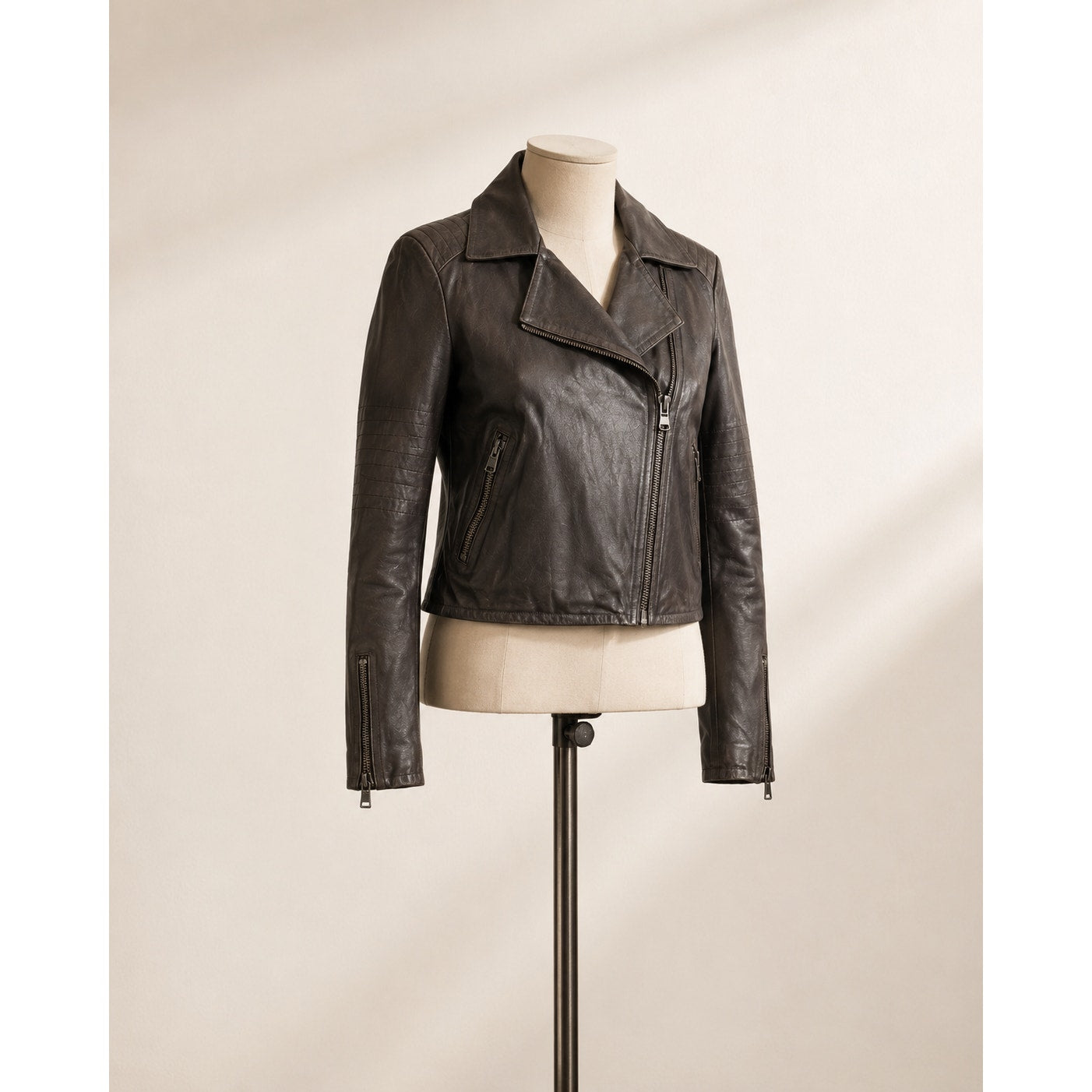 J Brand DK Kona Lamb Leather Moto Jacket Deep Brown Women’s S NWT