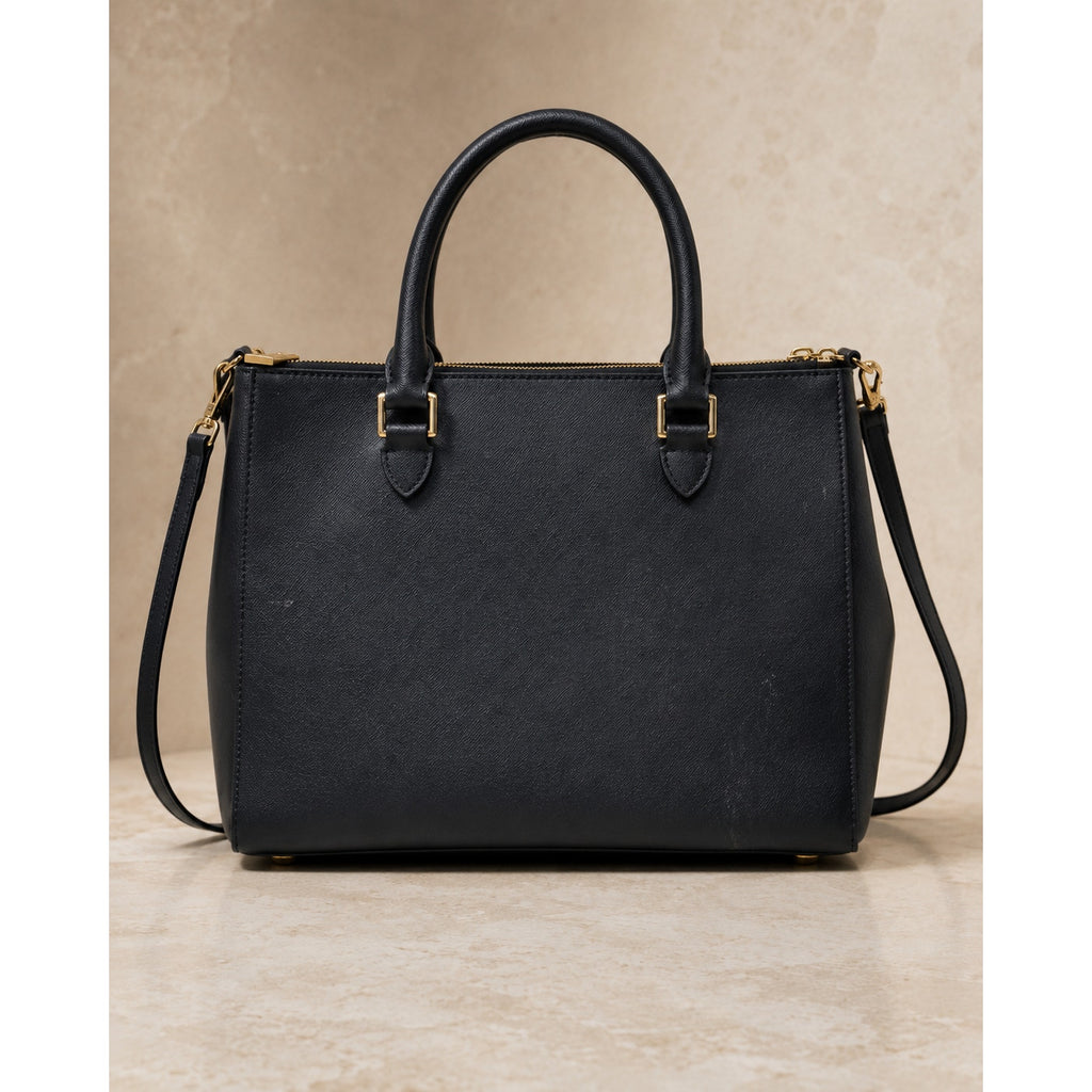 Michael Kors Sutton Medium Saffiano Leather Satchel Navy Blue
