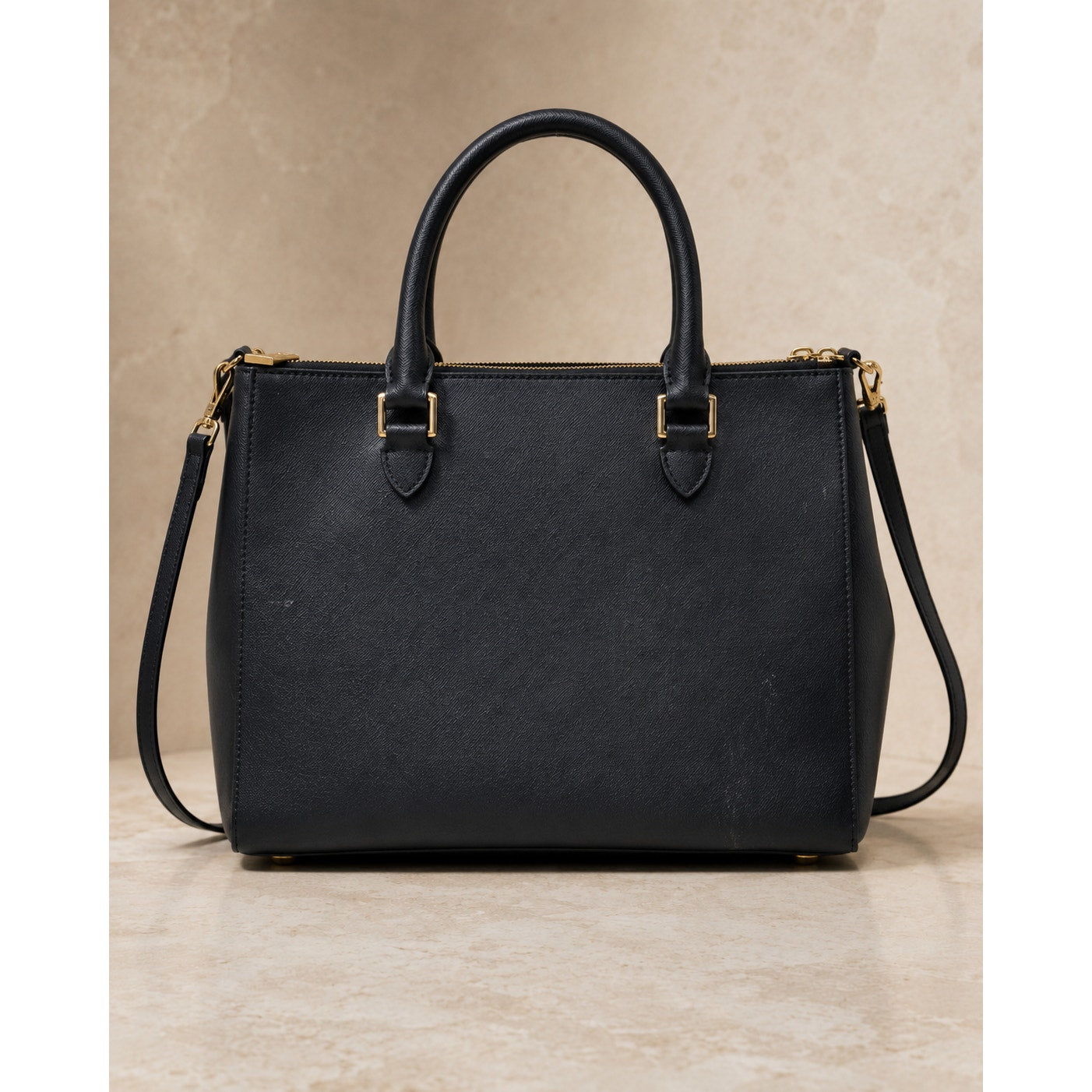 Michael Kors Sutton Medium Saffiano Leather Satchel Navy Blue