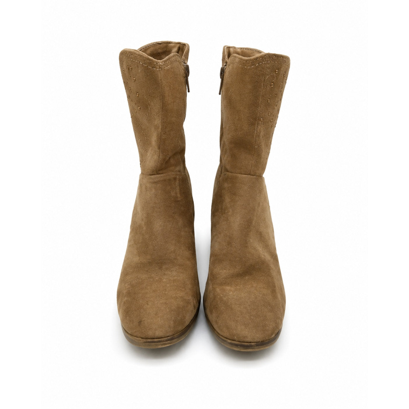 Seychelles Skye Western Boots Women 7 Tan Suede Studded Block Heel
