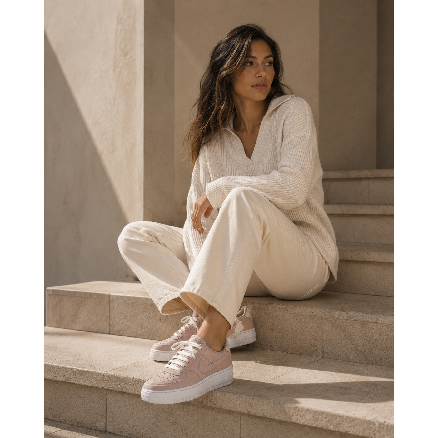Nike Court Vision Alta Platform Sneakers Pink White Women’s Size 10