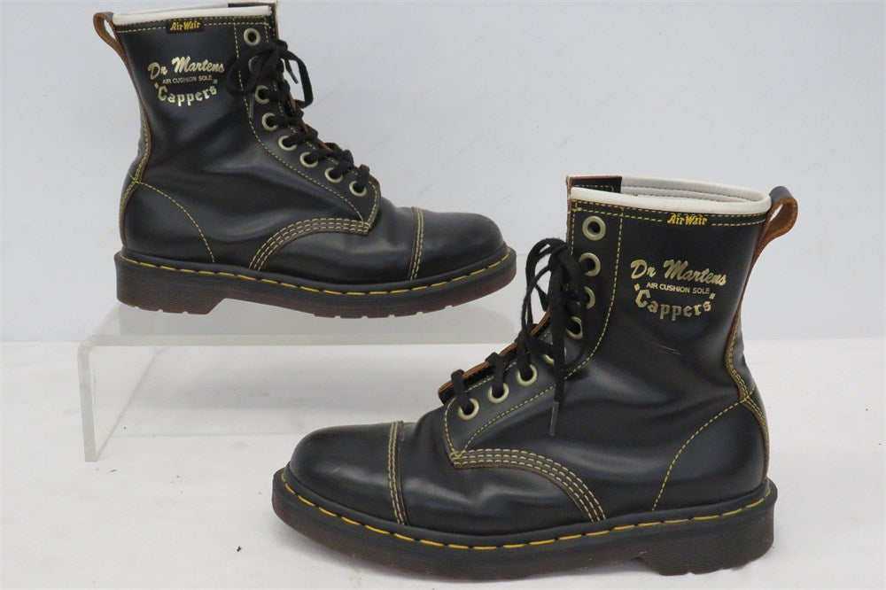 Dr. Martens Capper black leather lace-up boots men's size 8 view 2