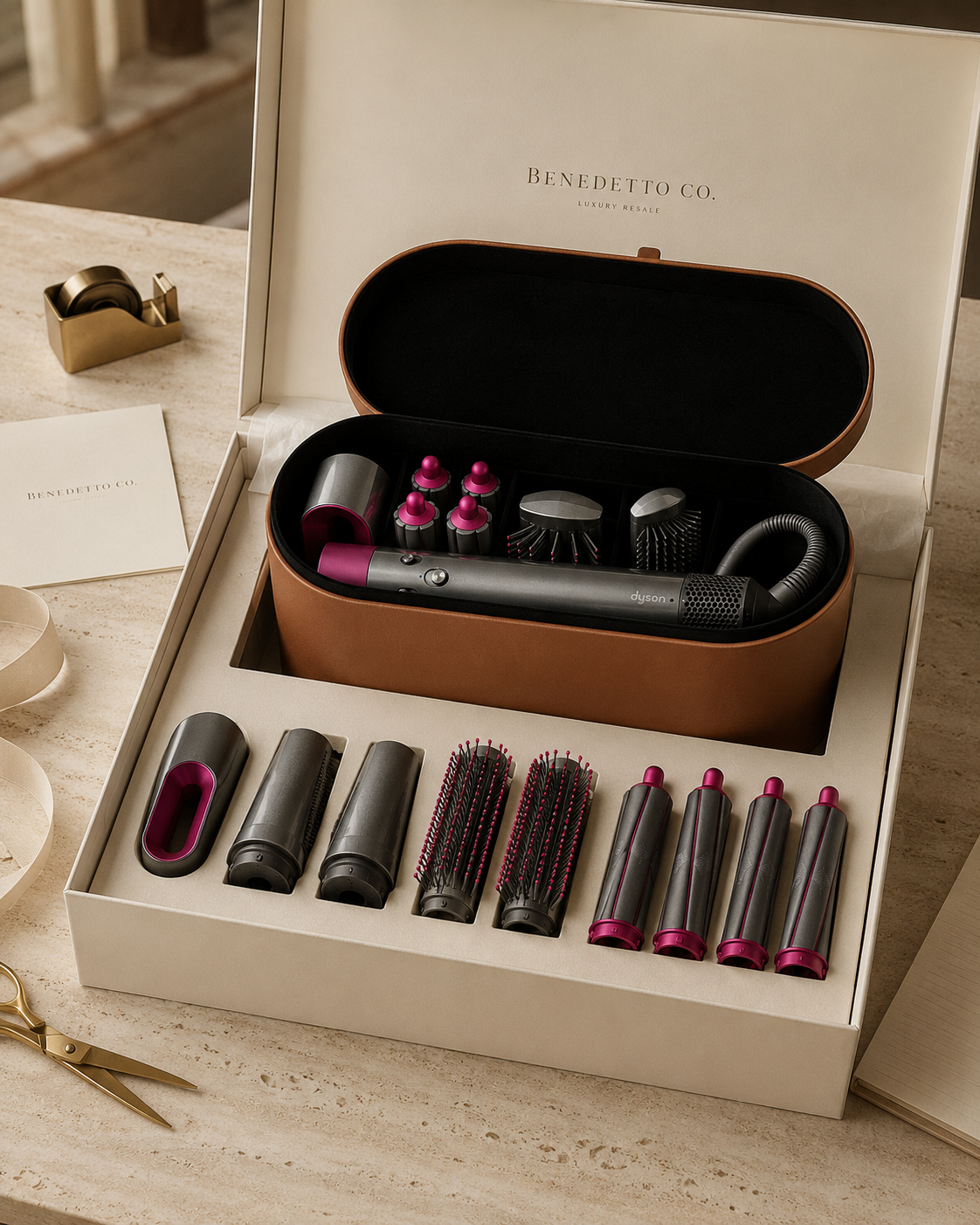 Dyson Airwrap multi-styler storage case and attachments alternate view