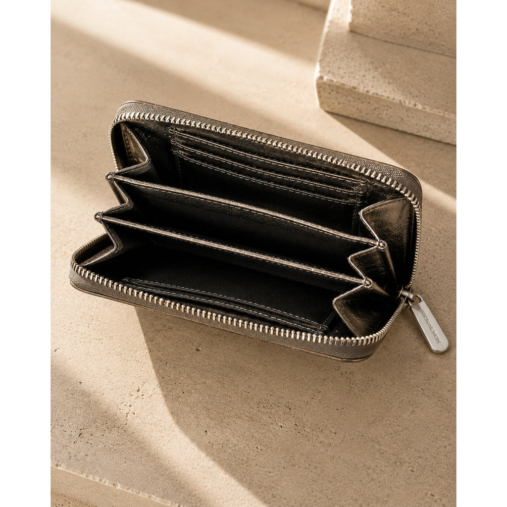 Michael Kors Metallic Zip Around Wallet Bronze MK Logo