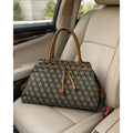 Vintage Dooney & Bourke Signature Jacquard Satchel Black Tan USA