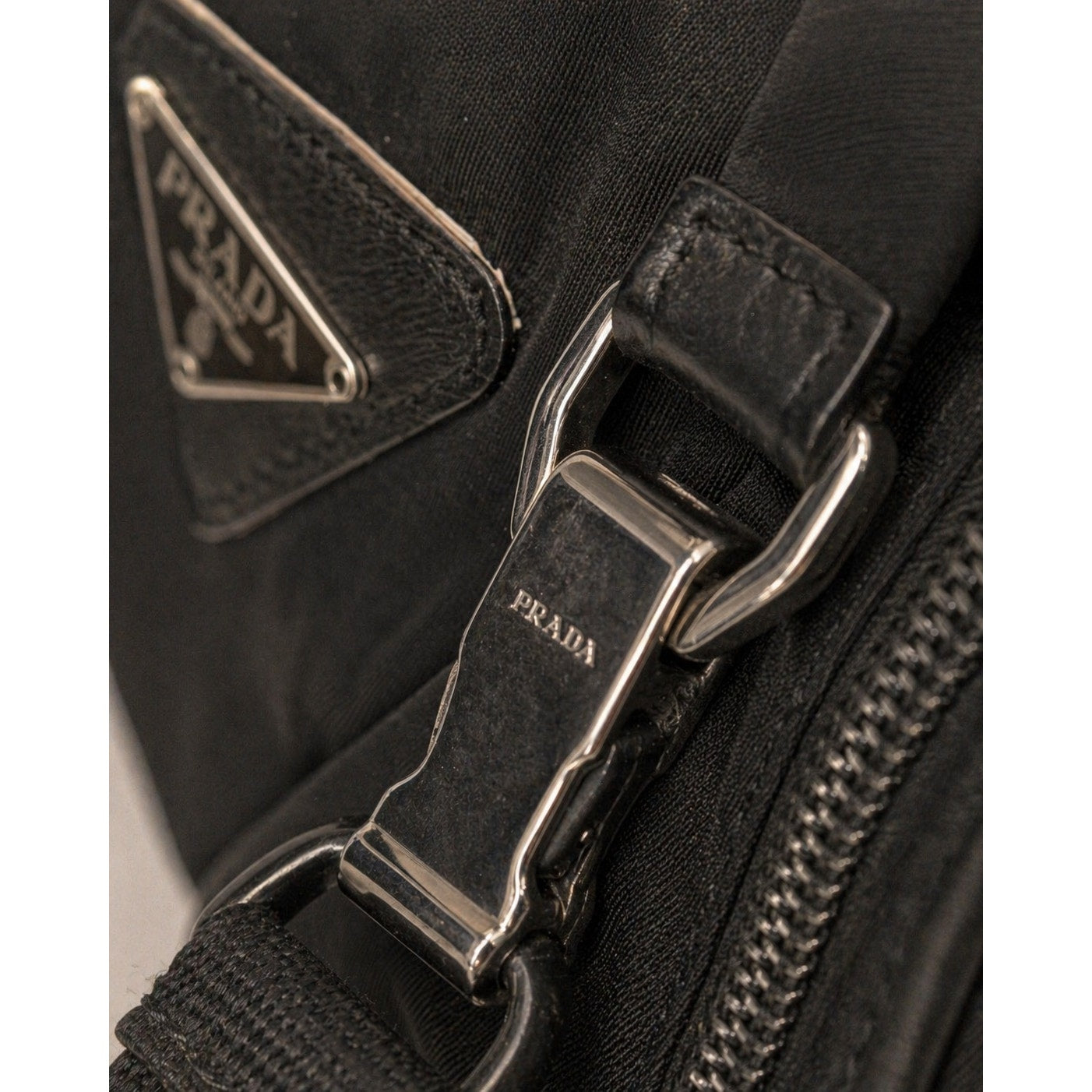 Prada Black Tessuto Nylon Messenger Bag Crossbody Shoulder Bag