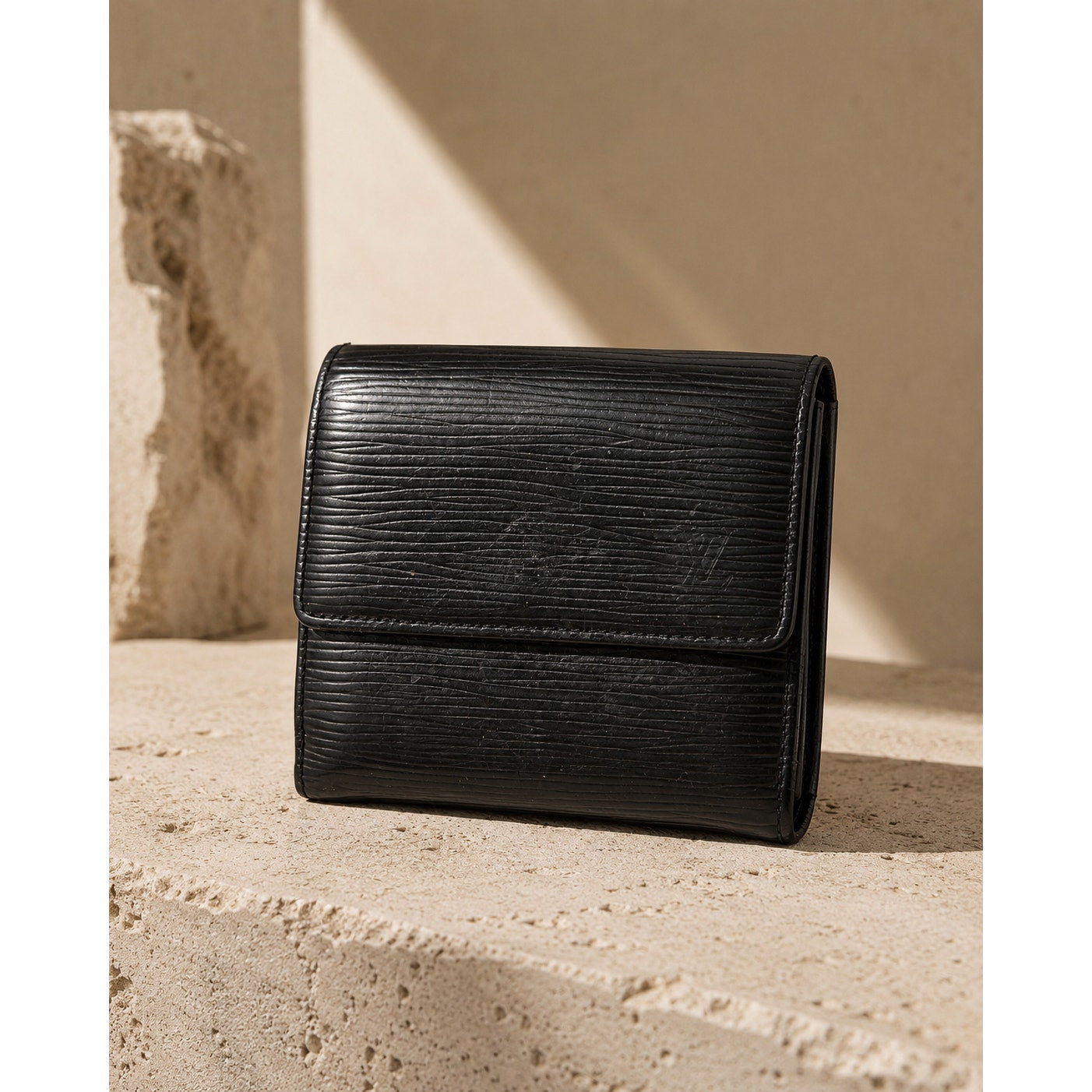 Louis Vuitton Elise Wallet Black Epi Leather Silver Hardware