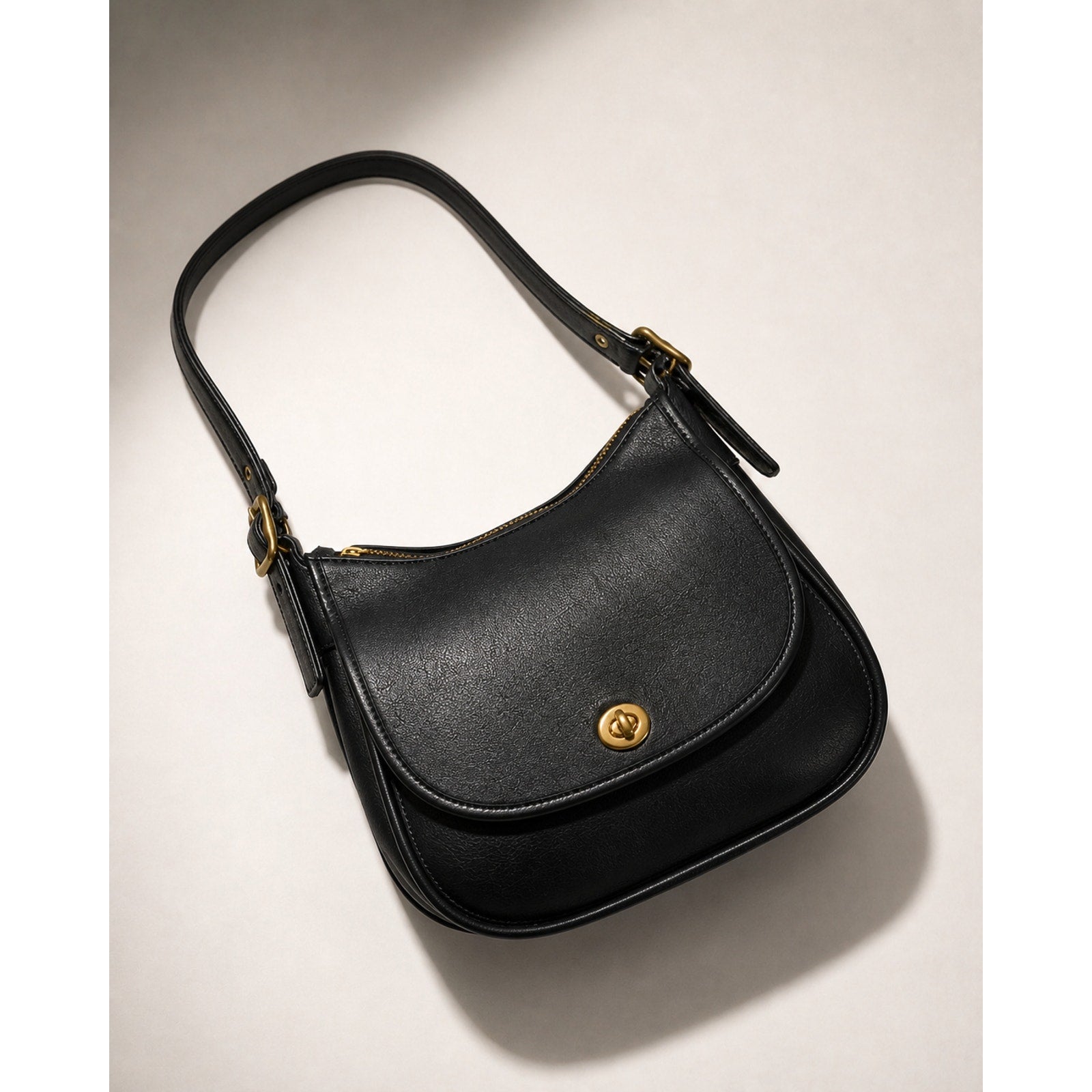Vintage Coach Ergo 9988 Black Leather Shoulder Bag USA Made