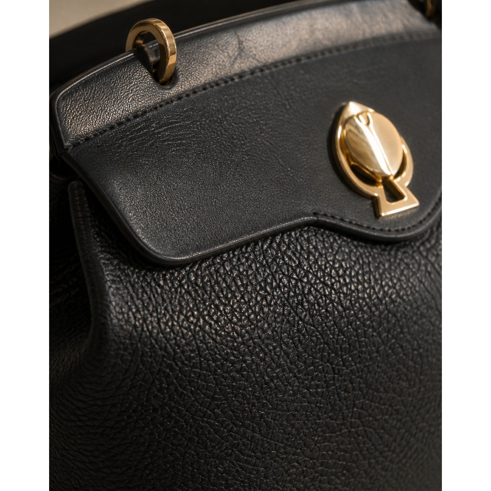 Kate Spade Romy Medium Backpack Black Pebbled Leather Gold