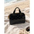Michael Kors Mason Small Patent Leather Satchel Black Gold NWT