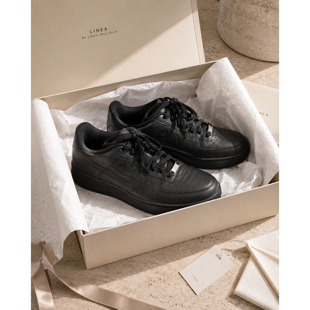 Nike Air Force 1 Low Triple Black Sneakers Youth 5.5Y Women 7