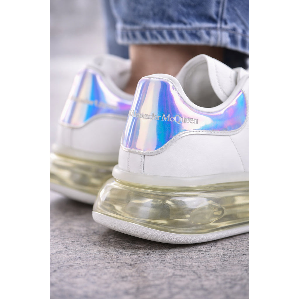 Alexander McQueen Oversized Sole Sneakers White Iridescent Heel Men’s Size 12