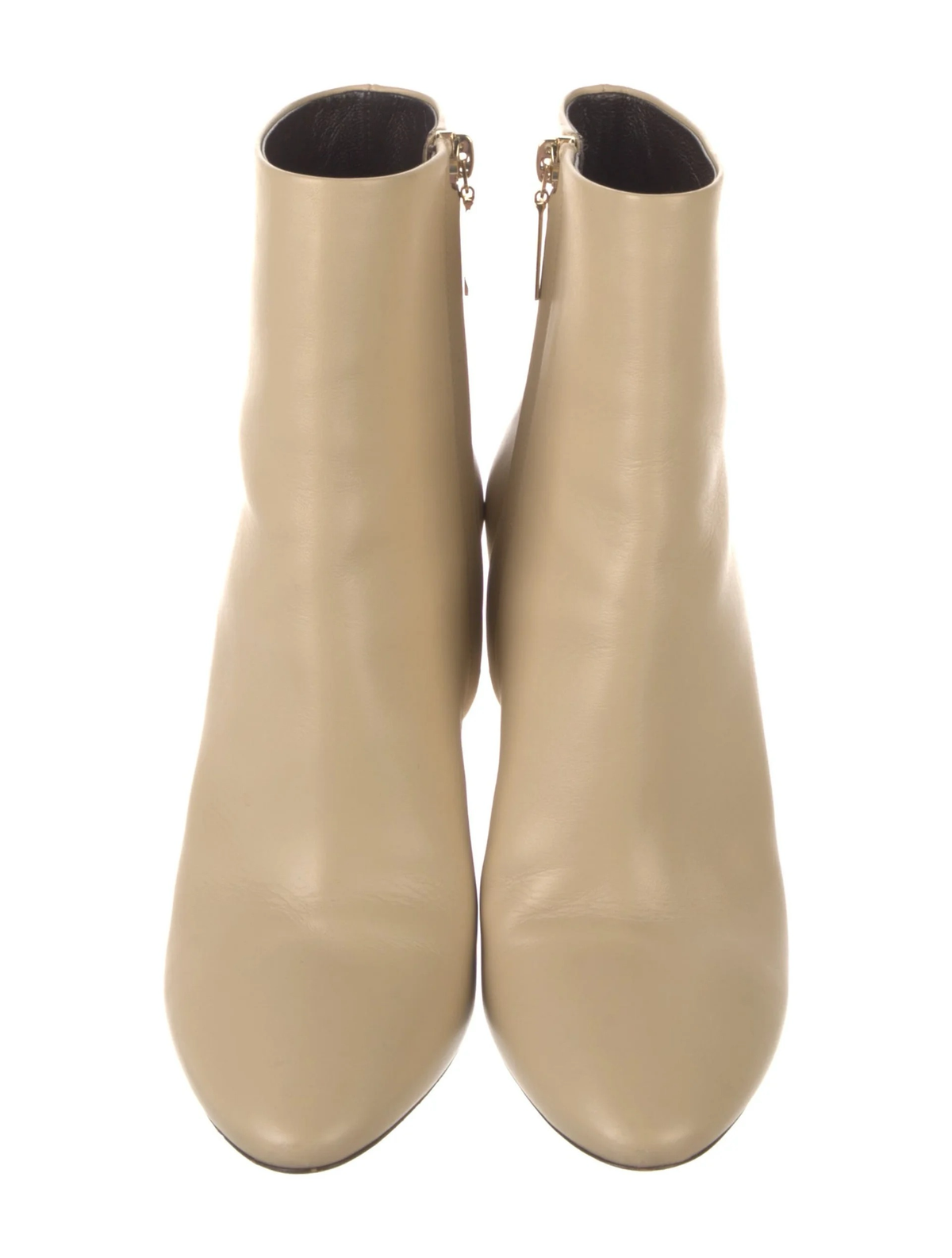 Saint Laurent beige leather ankle boots front view