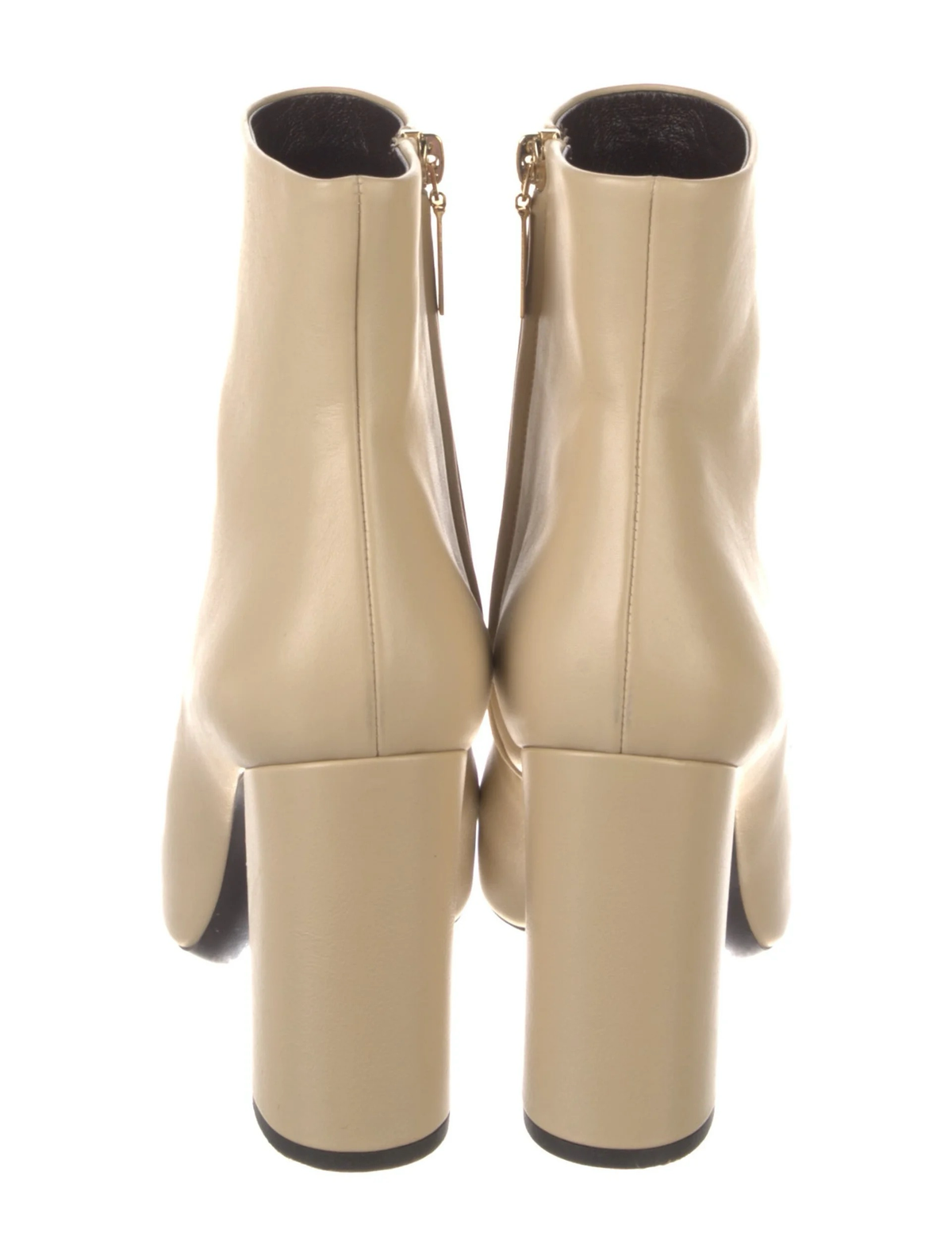 Saint Laurent beige leather ankle boots rear view